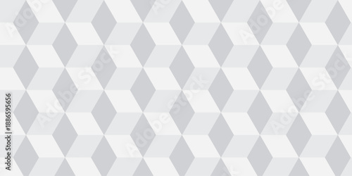 Seamless white geometric cube creative concept triangle overlapping overlap square technology texture. geometric digital cubes fabric and wallpaper grid block texture background.