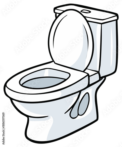Open toilet bowl illustration showing the inside of a clean water closet and its cistern