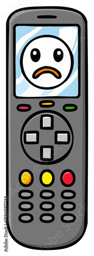 Sad Emoji Remote Control with Multiple Buttons Graphic Design Element