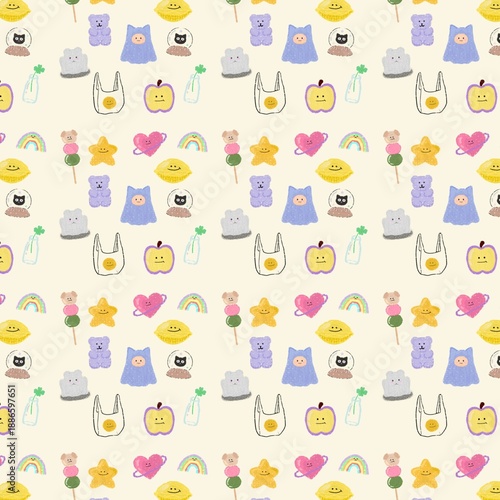 seamless pattern with doodles 