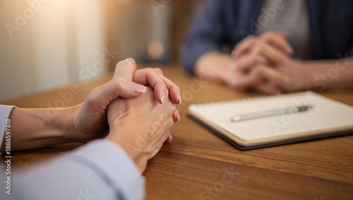 Supportive Counseling Session - Hands Clasped in Empathy and Understanding