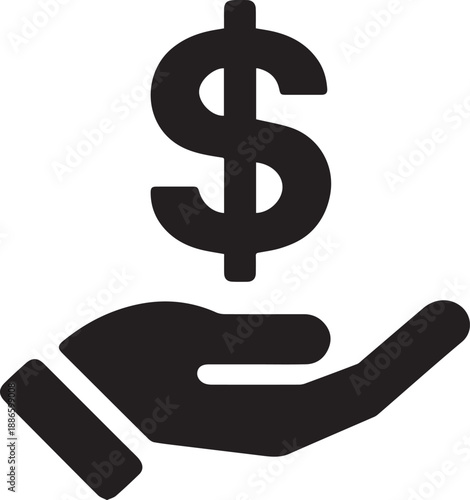 Silhouette Of Person Holding Dollar Symbol Money Wealth Concept