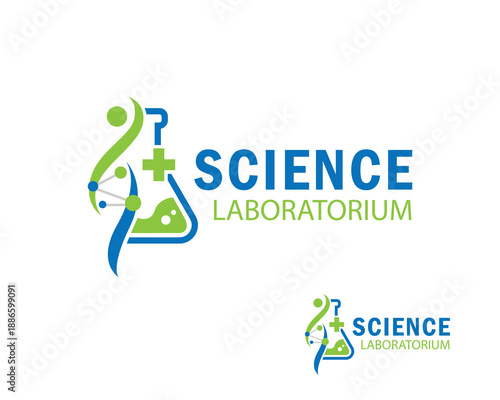 genetics logo creative design concept lab health people molecule