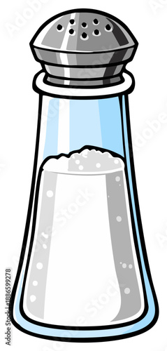 Cartoon Salt Shaker Filled with Salt for Seasoning Foods