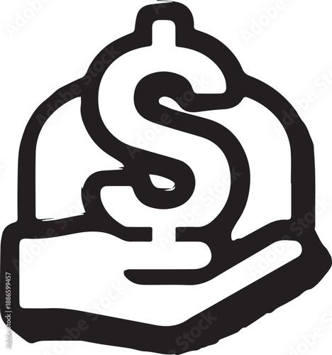 Silhouette Of Person Holding Dollar Symbol Money Wealth Concept