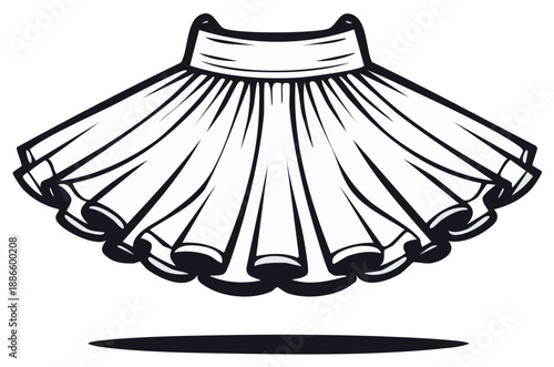 Elegant Black and White Ballet Tutu Illustration