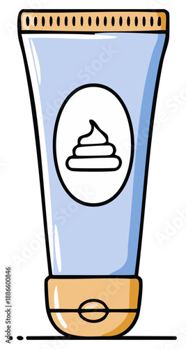 Cosmetic Cream Tube with Excrement Emoji Icon for Prank Gift Packaging