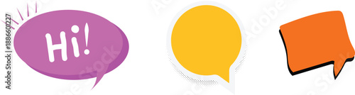 Colorful set of speech bubble quote Vector collection