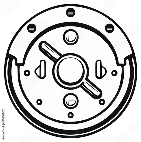 Abstract illustration of a circular dial instrument