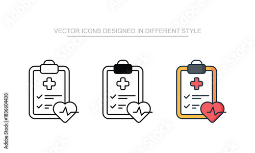 Health Checkup vector icon stock isolated on white sheet