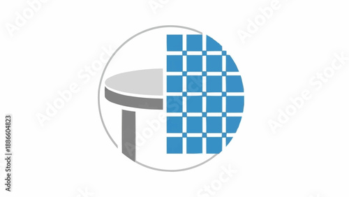 Blue and white table top design.