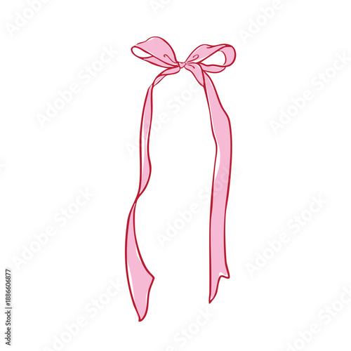 Hand drawn valrntine ribbon boww clip art