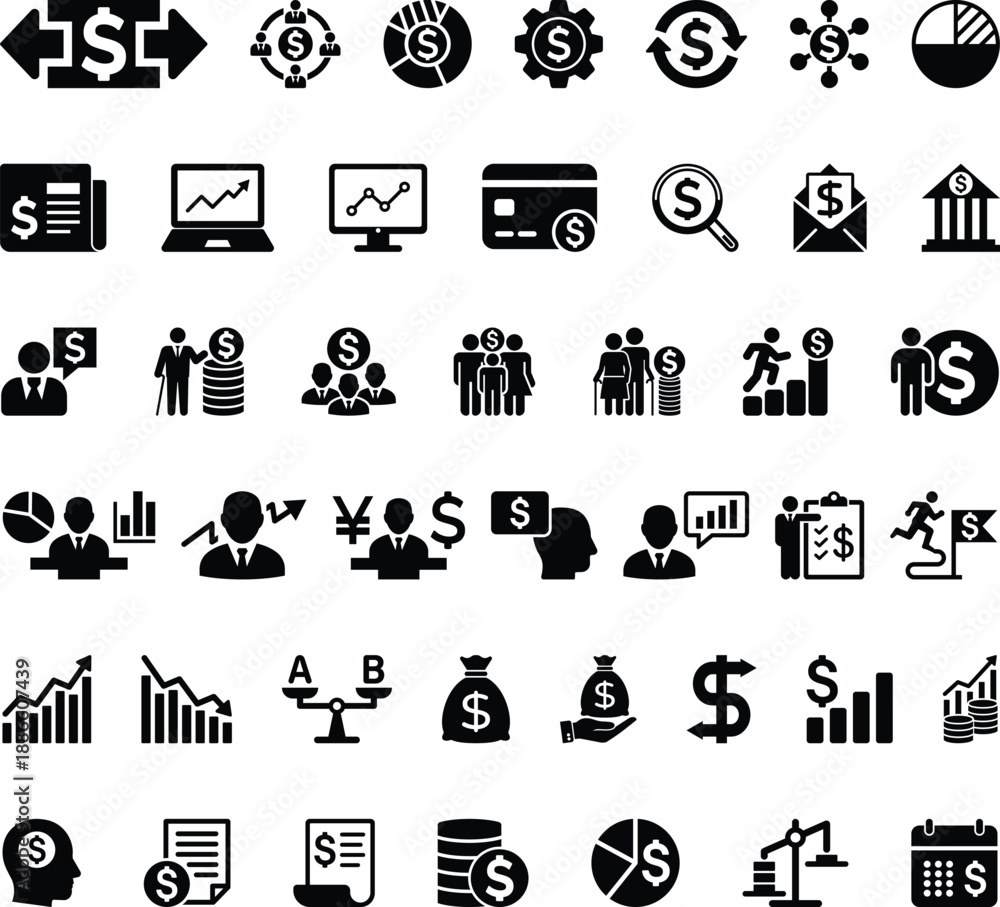 custom made wallpaper toronto digitalBusiness and Financial Success Icons Collection
