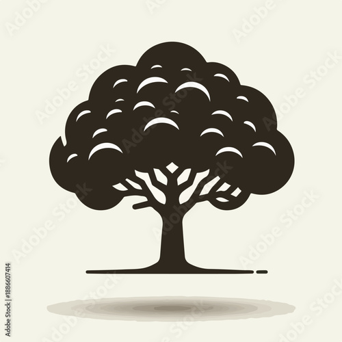 simple minimalist tree silhouette vector logo