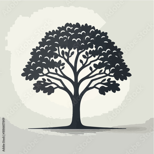 simple minimalist tree silhouette vector logo