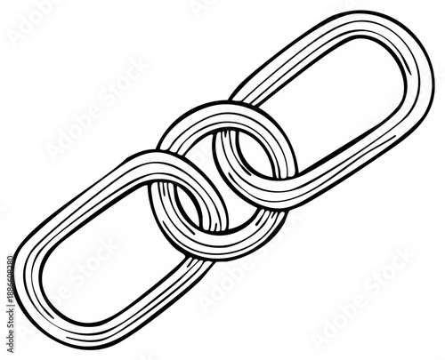 Interlocking chain links illustration isolated