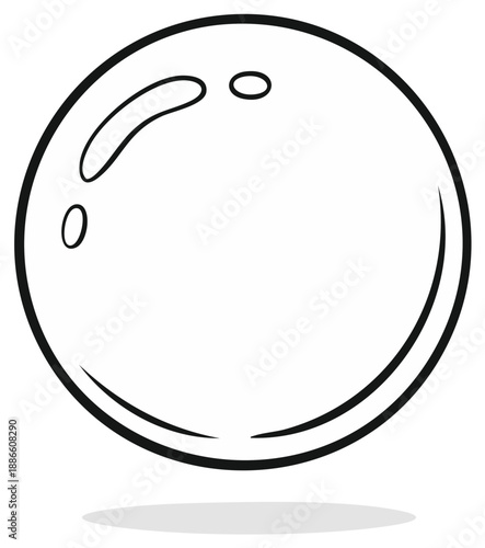 Cartoon bowling ball illustration representing leisure sport activity for strikes and spares