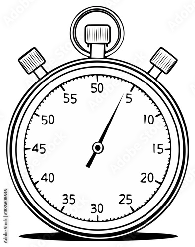 Classic Stopwatch with Second Hand Measuring Time