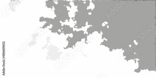 A grayscale depiction of a coastline with islands and peninsular landmasses