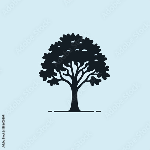 simple minimalist tree silhouette vector logo
