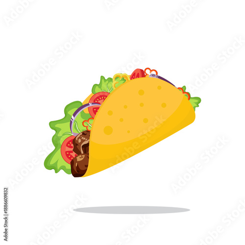 Beef taco with vegetables 