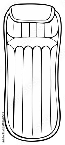 Inflatable Mattress Outline Black and White Water Fun Summer Vacation Relaxation