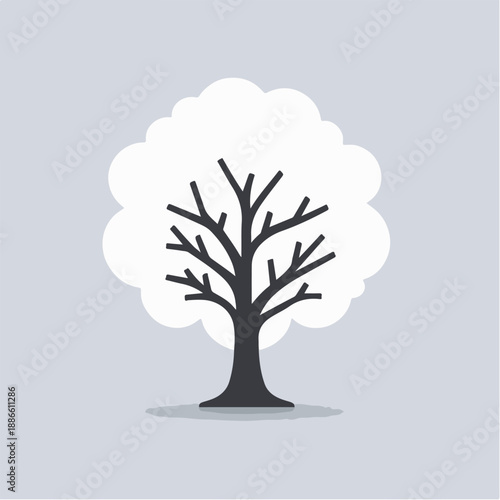 simple minimalist tree silhouette vector logo