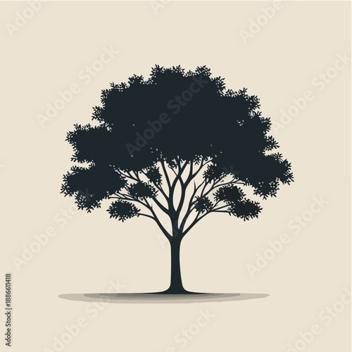simple minimalist tree silhouette vector logo