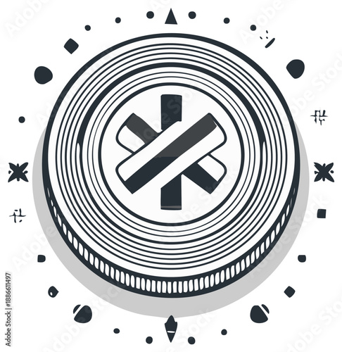 Abstract illustration of a medical symbol within a circular design