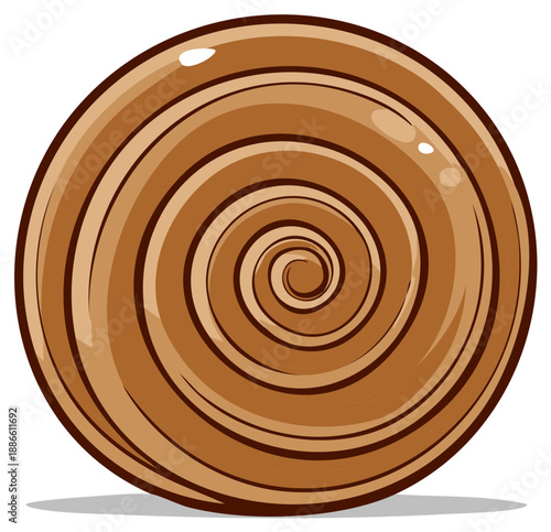 Whimsical chocolate swirl circle illustration for sweet backgrounds, designs