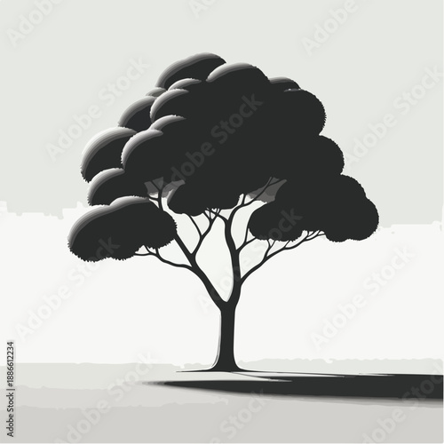 simple minimalist tree silhouette vector logo