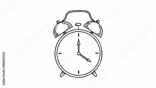 Vintage Style Alarm Clock Face Closeup.