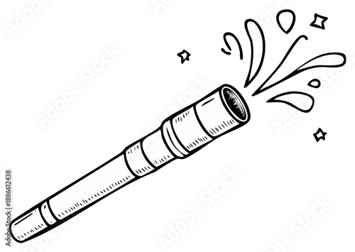 Confetti popper illustration, blowing, festive, celebration, party