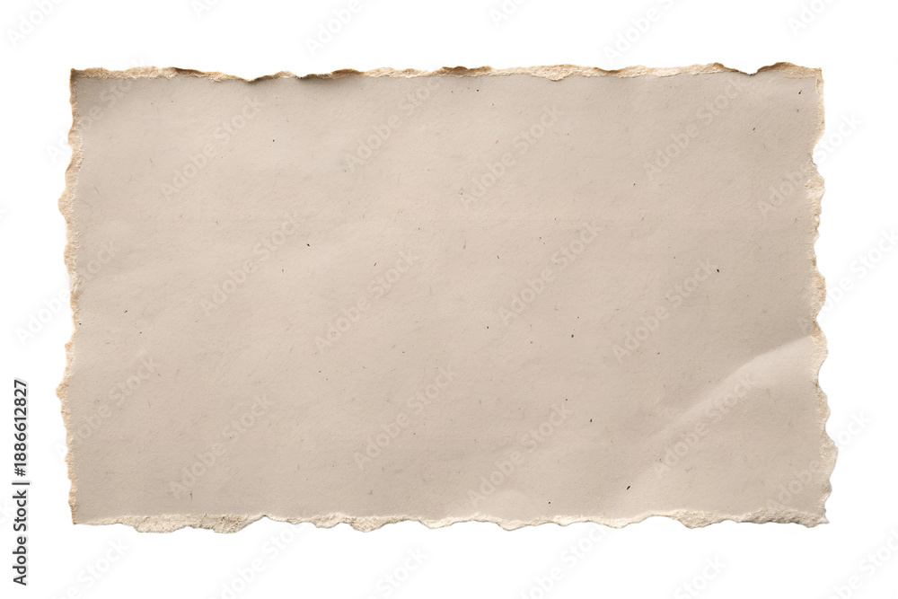 Obraz premium Close up of Torn Paper Edge on White Background, Minimalist Design.
