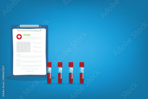 Human blood samples in a medical laboratory ready to be tested, healthcare background.	