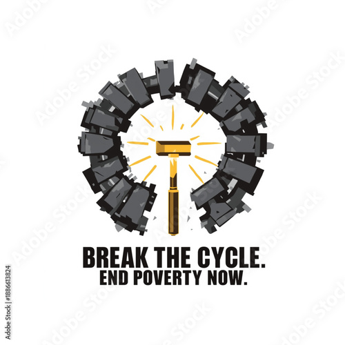 Breaking poverty cycle with sledgehammer and chain