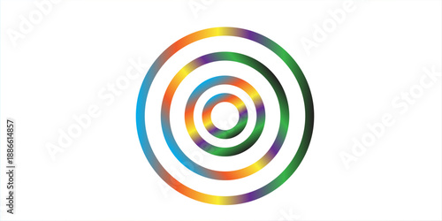 Full Spectrum Rainbow Color Wheel Ring Vibrant Gradient Circle Vector Illustration