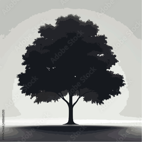 simple minimalist tree silhouette vector logo