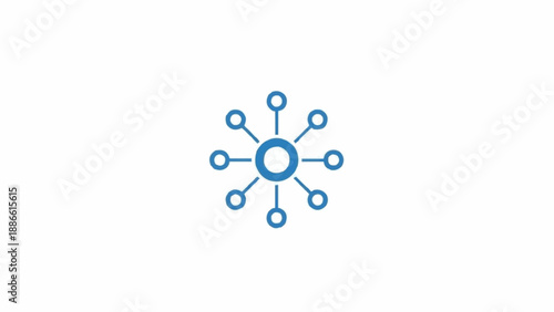 Blue network connection node icon.
