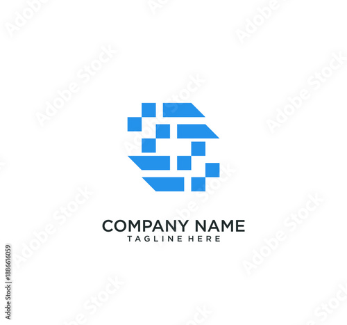 letter S abstract logo design symbol letter mark technology, dot, computer, data, internet.