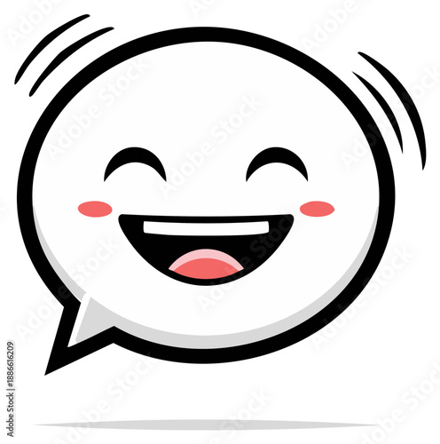 Cartoon Speech Bubble with Smiling Face