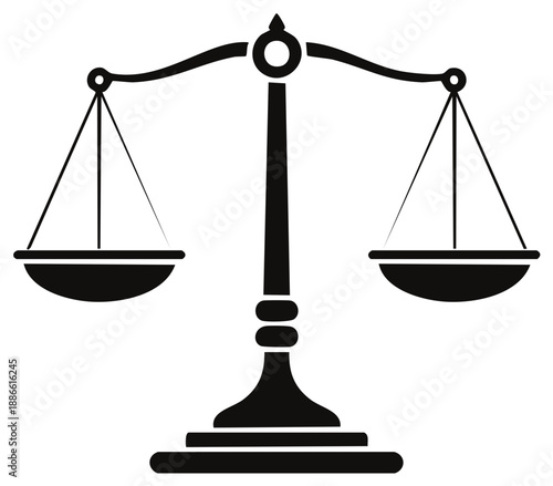 Classic Balance Scales Symbol Representing Justice and Equality