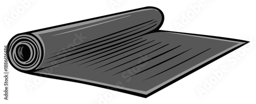 Rolled Up Sheet of Material Unfurling Flat Surface Texture Graphic Style