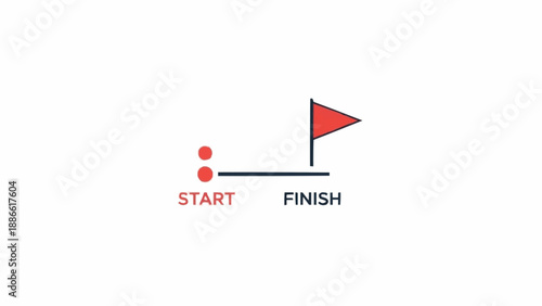 Red Flag Finish Line Racing Track.