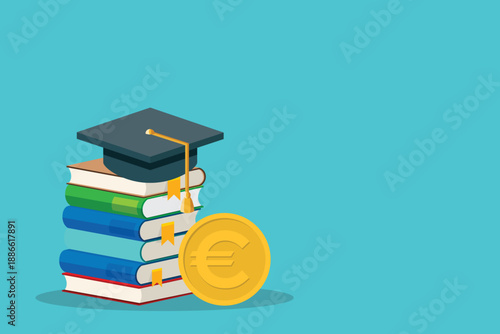 Student scholarship for college and university. Tuition fees for education, investment in scholarship concept	