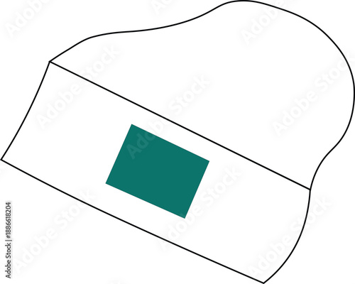 Green winter cap continous line art. Green bell shaped icon style. 