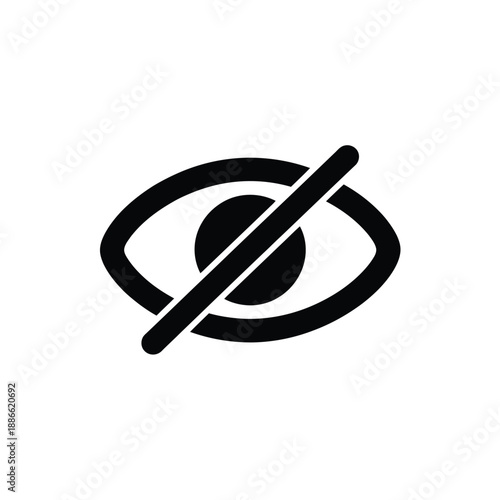 A black eye symbol with a diagonal line indicating prohibition or blocking