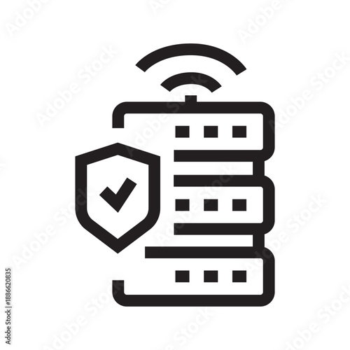 reverse proxy setup black line icon. Vector isolated element.