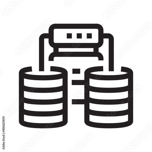 raid setup black line icon. Vector isolated element.