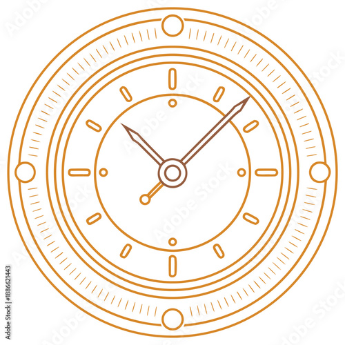 Simple vector clock icon showing a round wall clock face with clear numbers and hands